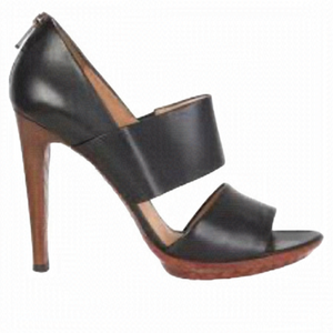 Bottega Veneta Black Leather Strappy High Heel Stiletto Sandal Shoe Size 7